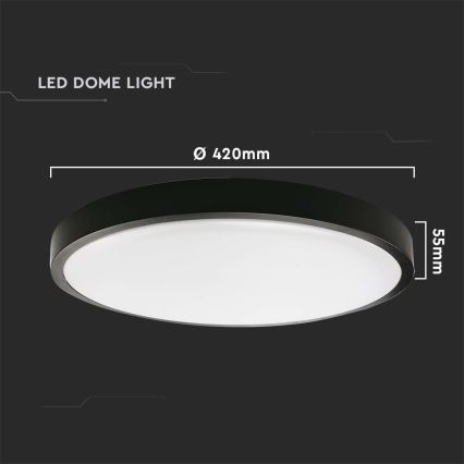 LED Plafon łazienkowy LED/30W/230V 3000K IP44 śr. 42 cm czarny