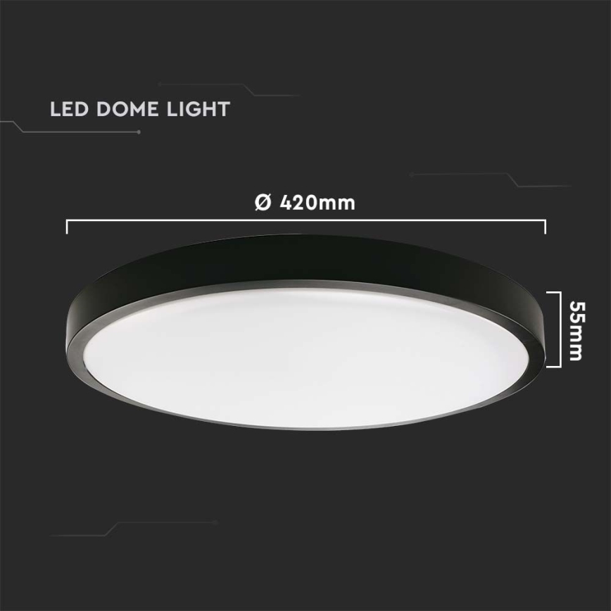 LED Plafon łazienkowy LED/30W/230V 3000K IP44 śr. 42 cm czarny