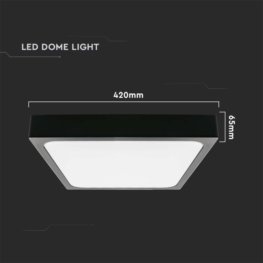 LED Plafon łazienkowy LED/30W/230V 6500K IP44 42x42 cm czarny