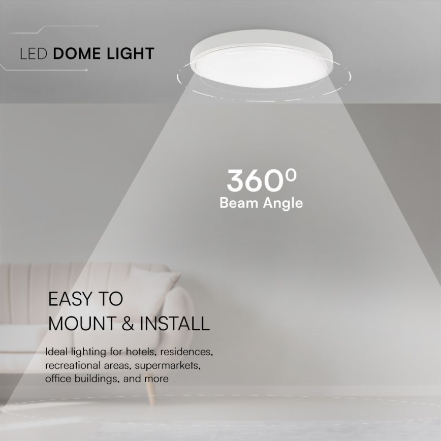 LED Plafon łazienkowy SAMSUNG CHIP LED/36W/230V IP44 4000K śr. 35 cm biały