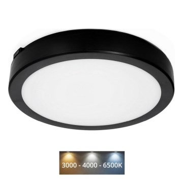 LED Plafon łazienkowy NAIROS LED/24W/230V 3000/4000/6500K IP65 śr. 30 cm czarny