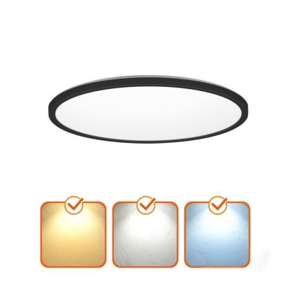 LED Plafon łazienkowy NIVERA LED/18W/230V IP54 3000/4000/6000K śr. 30 cm czarny