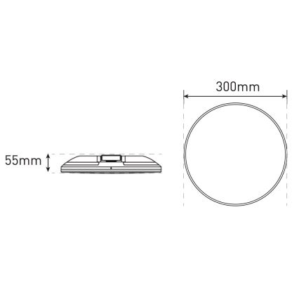 LED Ściemnialny plafon łazienkowy SLIDE LED/6/12/18/24W/230V 2900/4000/6200K IP44 biały