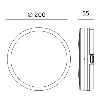 LED Plafon łazienkowy z czujnikiem LED/12W/230V 3000/4000/6500K IP65 śr. 20 cm czarny + pilot zdalnego sterowania