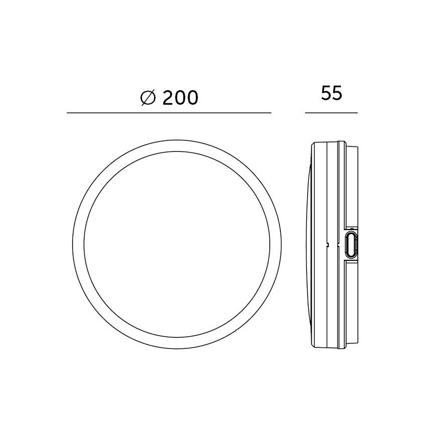 LED Plafon łazienkowy z czujnikiem LED/12W/230V 3000/4000/6500K IP65 śr. 20 cm czarny + pilot zdalnego sterowania