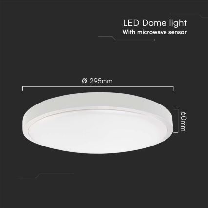 LED Plafon łazienkowy z czujnikiem LED/18W/230V 3000K IP44 biały + pilot zdalnego sterowania