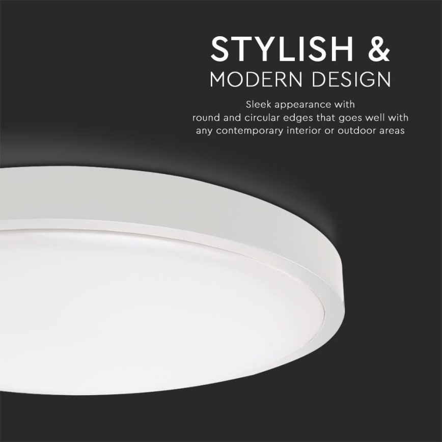 LED Plafon łazienkowy z czujnikiem LED/18W/230V 4000K IP44 śr. 22,5 cm biały