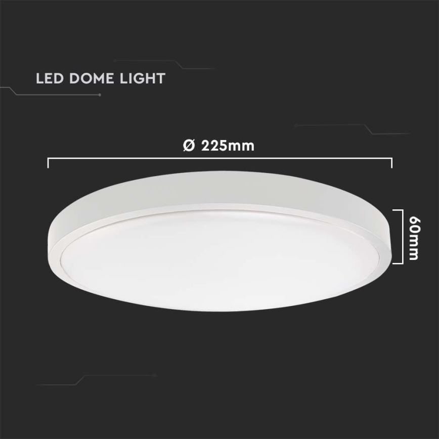 LED Plafon łazienkowy z czujnikiem LED/18W/230V 4000K IP44 śr. 22,5 cm biały