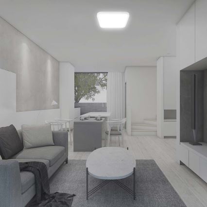 LED Plafon łazienkowy z czujnikiem LED/18W/230V 4000K IP44 29,5x29,5 cm biały + zdalne sterowanie