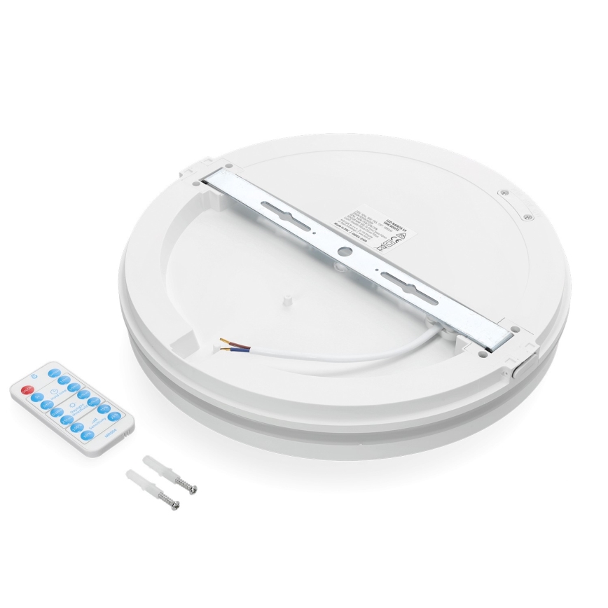 LED Plafon łazienkowy z czujnikiem LED/18W/230V 3000/4000/6500K IP65 śr. 30 cm biały + pilot zdalnego sterowania