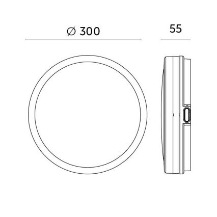 LED Plafon łazienkowy z czujnikiem LED/18W/230V 3000/4000/6500K IP65 śr. 30 cm czarny + pilot zdalnego sterowania