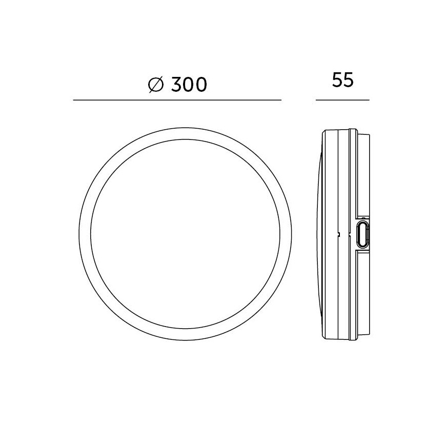 LED Plafon łazienkowy z czujnikiem LED/18W/230V 3000/4000/6500K IP65 śr. 30 cm czarny + pilot zdalnego sterowania