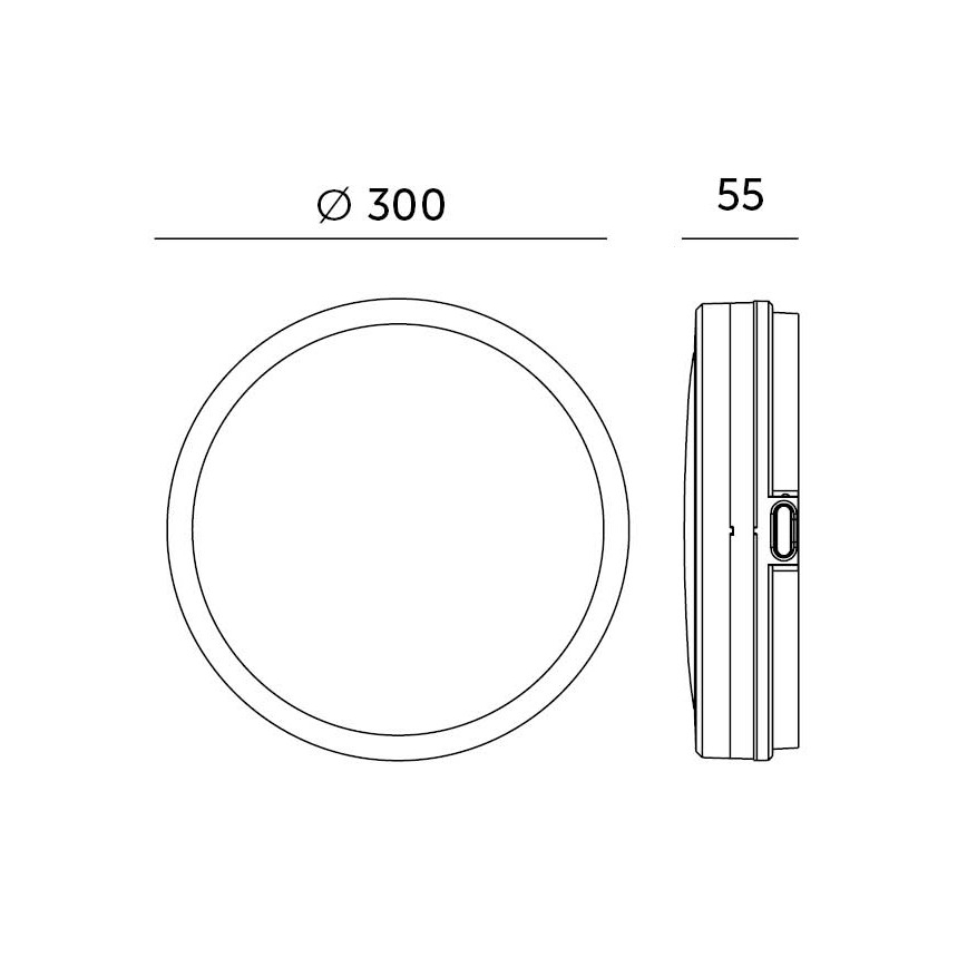 LED Plafon łazienkowy z czujnikiem LED/24W/230V 3000/4000/6500K IP65 śr. 30 cm czarny + pilot zdalnego sterowania