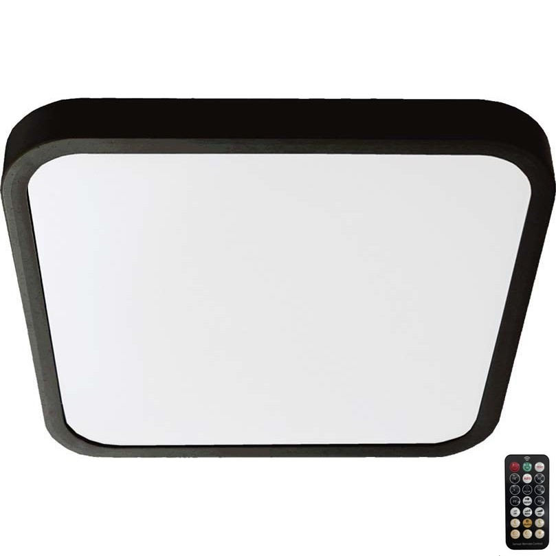 LED Plafon łazienkowy z czujnikiem LED/36W/230V 4000K IP44 42x42 cm czarny + zdalne sterowanie