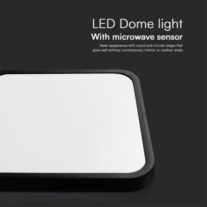LED Plafon łazienkowy z czujnikiem LED/36W/230V 4000K IP44 czarny + pilot zdalnego sterowania