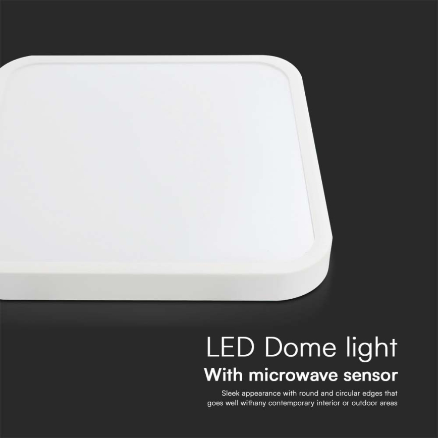 LED Plafon łazienkowy z czujnikiem SAMSUNG CHIP LED/36W/230V IP44 4000K 42x42 cm biały + pilot zdalnego sterowania