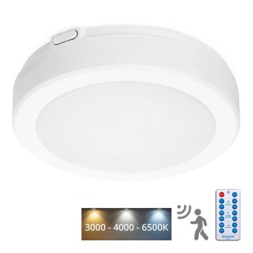 LED Plafon łazienkowy z czujnikiem NAIROS LED/12W/230V IP65 3000/4000/6500K śr. 20 cm biały + zdalne sterowanie