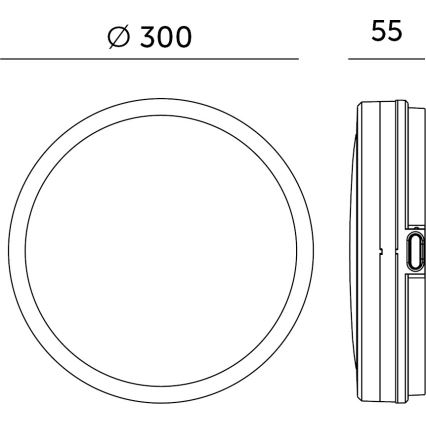 LED Plafon łazienkowy z czujnikiem NAIROS LED/24W/230V IP65 3000/4000/6500K śr. 30 cm biały + zdalne sterowanie