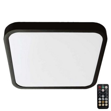 LED Plafon łazienkowy z czujnikiem SAMSUNG CHIP LED/36W/230V IP44 4000K 42x42 cm czarny + pilot zdalnego sterowania