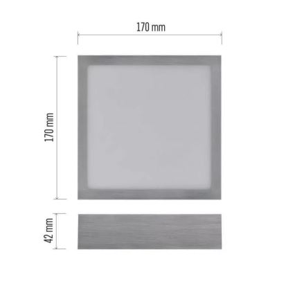 LED Plafon LED/12,5W/230V 17x17 cm chrom