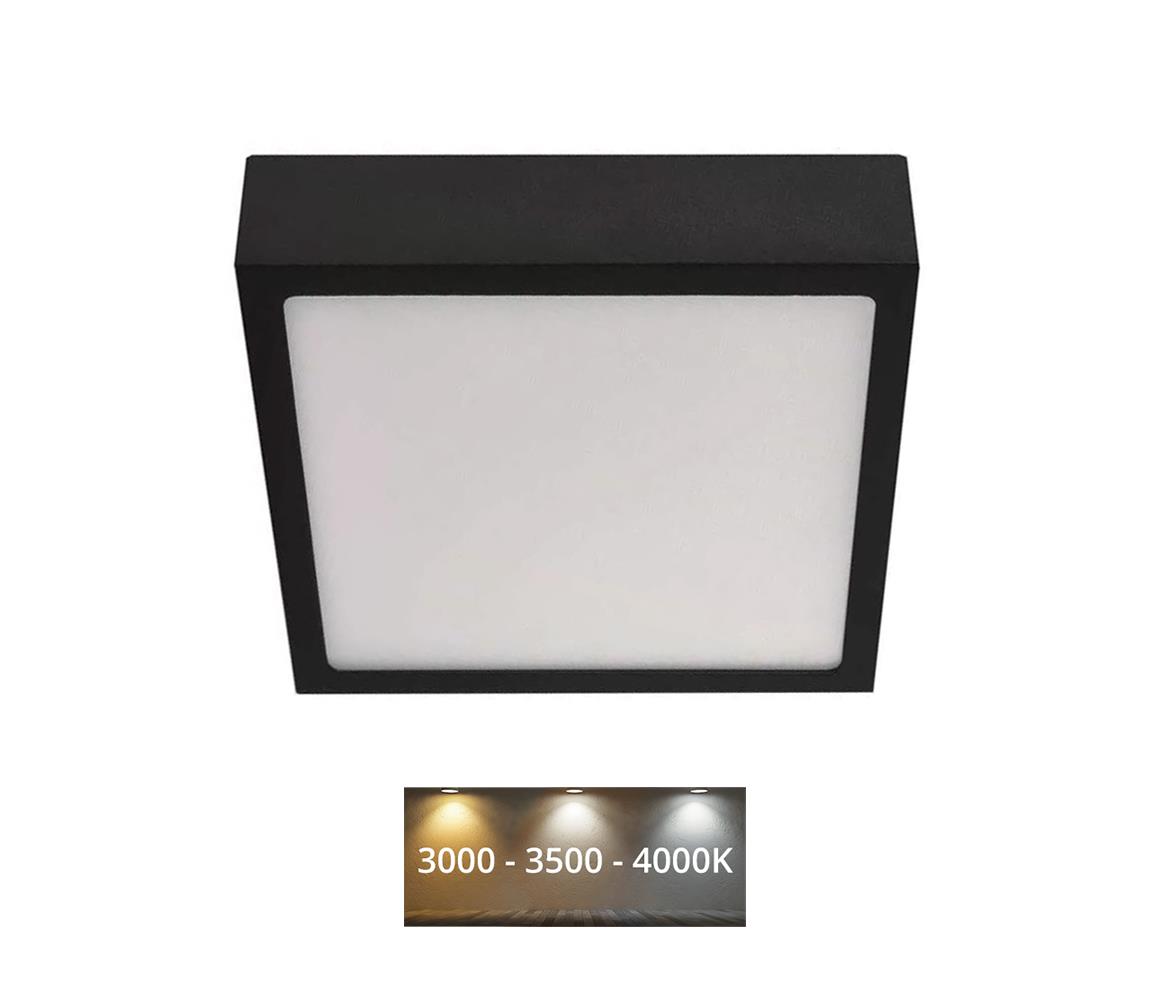 LED Plafon LED/12,5W/230V 3000/3500/4000K 17x17 cm czarny