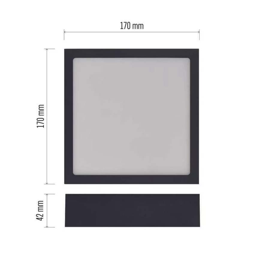 LED Plafon NEXXO LED/12,5W/230V 3000/3500/4000K 17x17 cm czarny