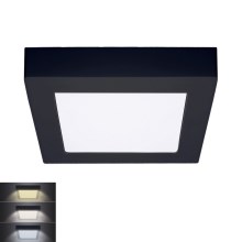LED Plafon LED/12W/230V 3000/4000/6000K czarny kwadratowy