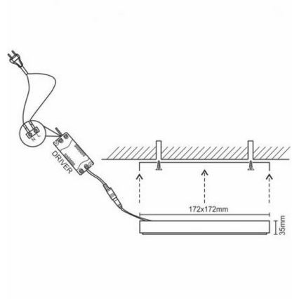 LED Plafon LED/12W/230V 4000K 17,2x17,2 cm