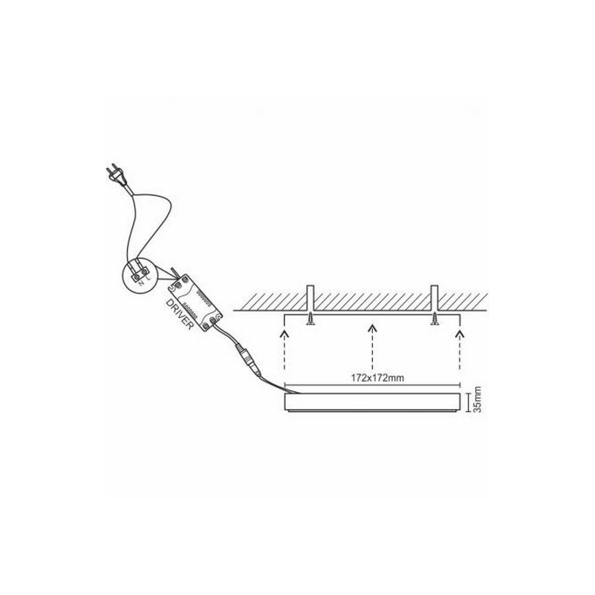LED Plafon LED/12W/230V 4000K 17,2x17,2 cm
