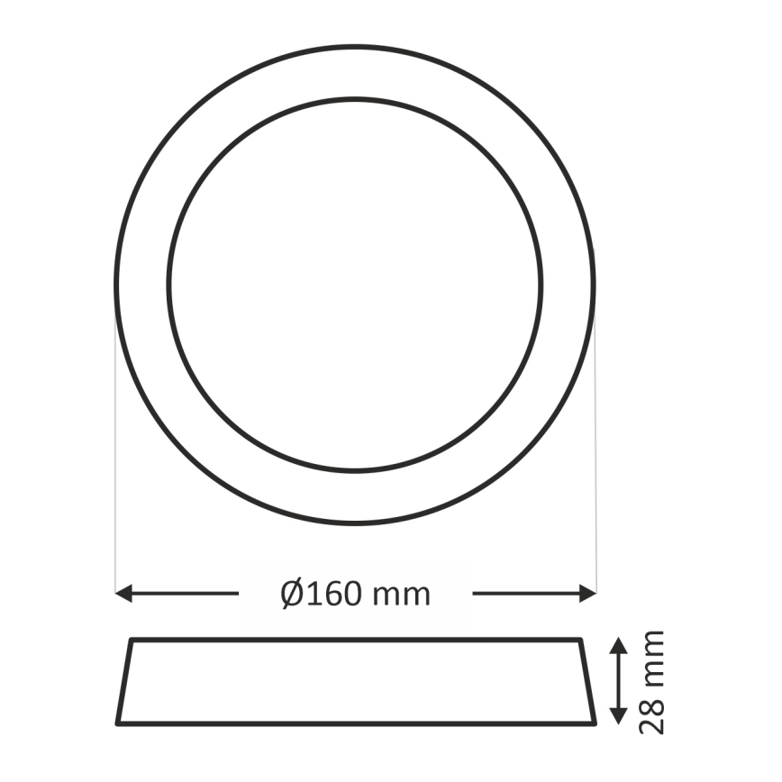 LED Plafon LED/12W/230V 4200K śr. 16 cm biały