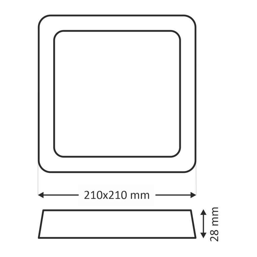 LED Plafon LED/18W/230V 2700K 21x21 cm biały