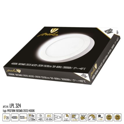 LED Plafon LED/18W/230V 4000K śr. 22,5 cm