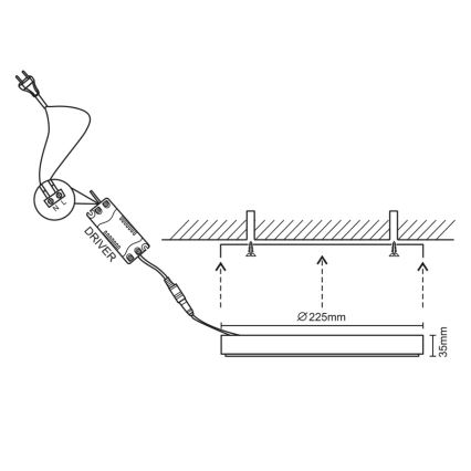 LED Plafon LED/18W/230V 4000K śr. 22,5 cm