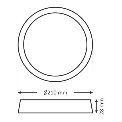 LED Plafon LED/18W/230V 4200K śr. 21 cm biały
