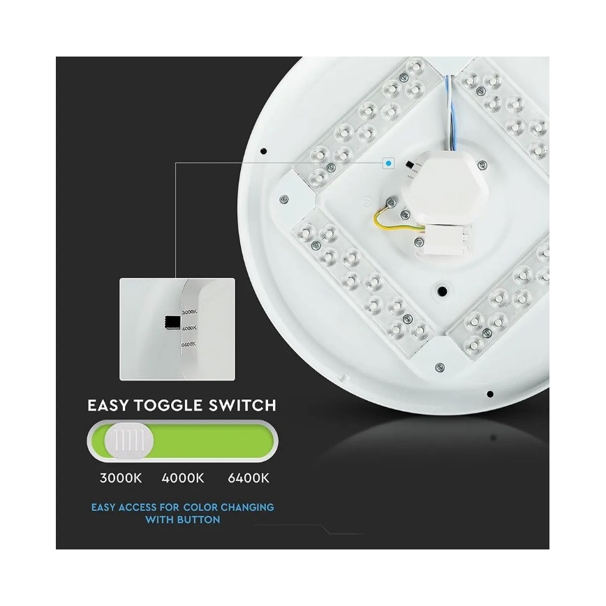 LED Plafon LED/18W/230V d. 31 cm 3000/4000/6400K