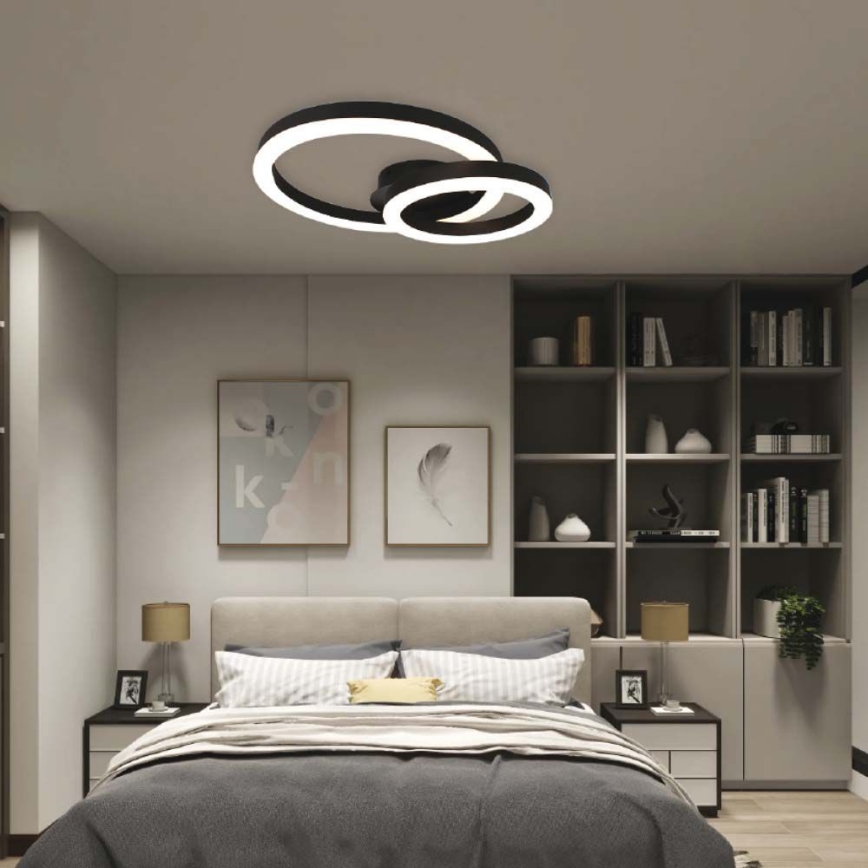 LED Plafon LED/20W/230V 3000K czarny