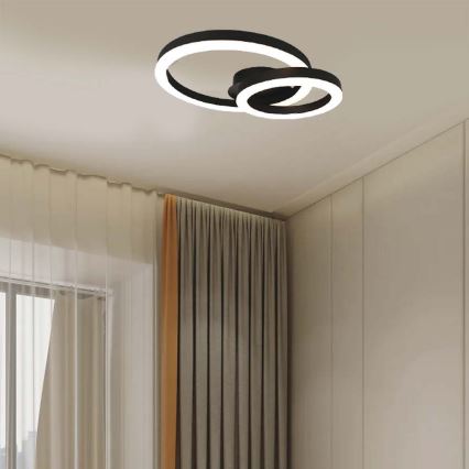 LED Plafon LED/20W/230V 3000K czarny