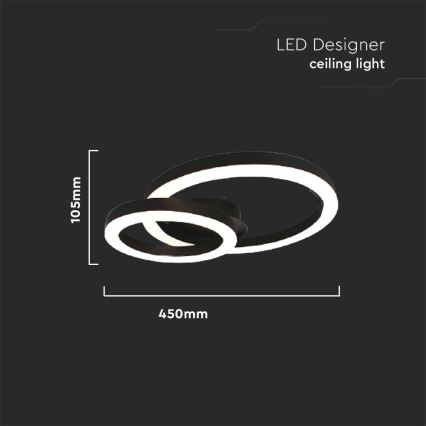 LED Plafon LED/20W/230V 3000K czarny