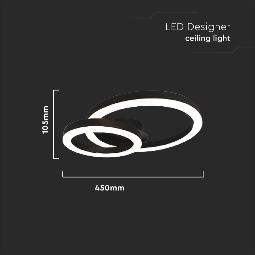 LED Plafon LED/20W/230V 3000K czarny