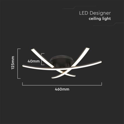 LED Plafon LED/20W/230V 3000K czarny