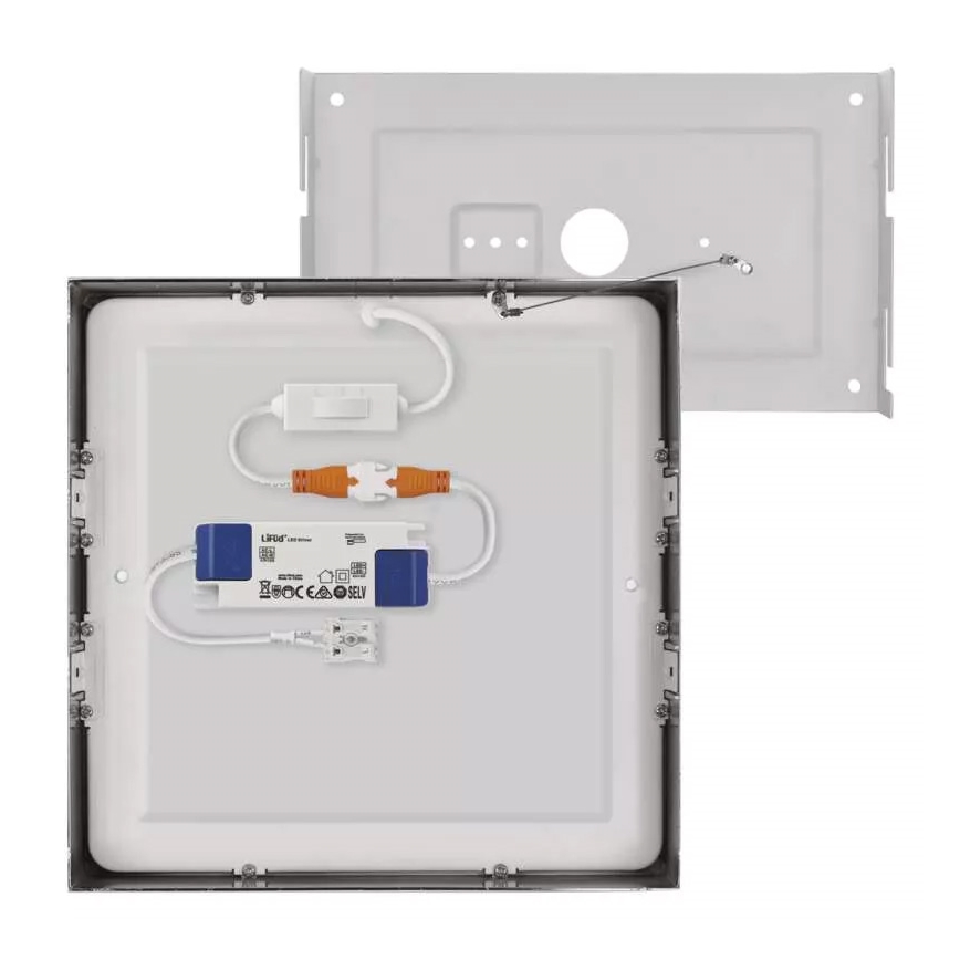 LED Plafon NEXXO LED/21W/230 3000/3500/4000K 22,5x22,5 cm matowy chrom
