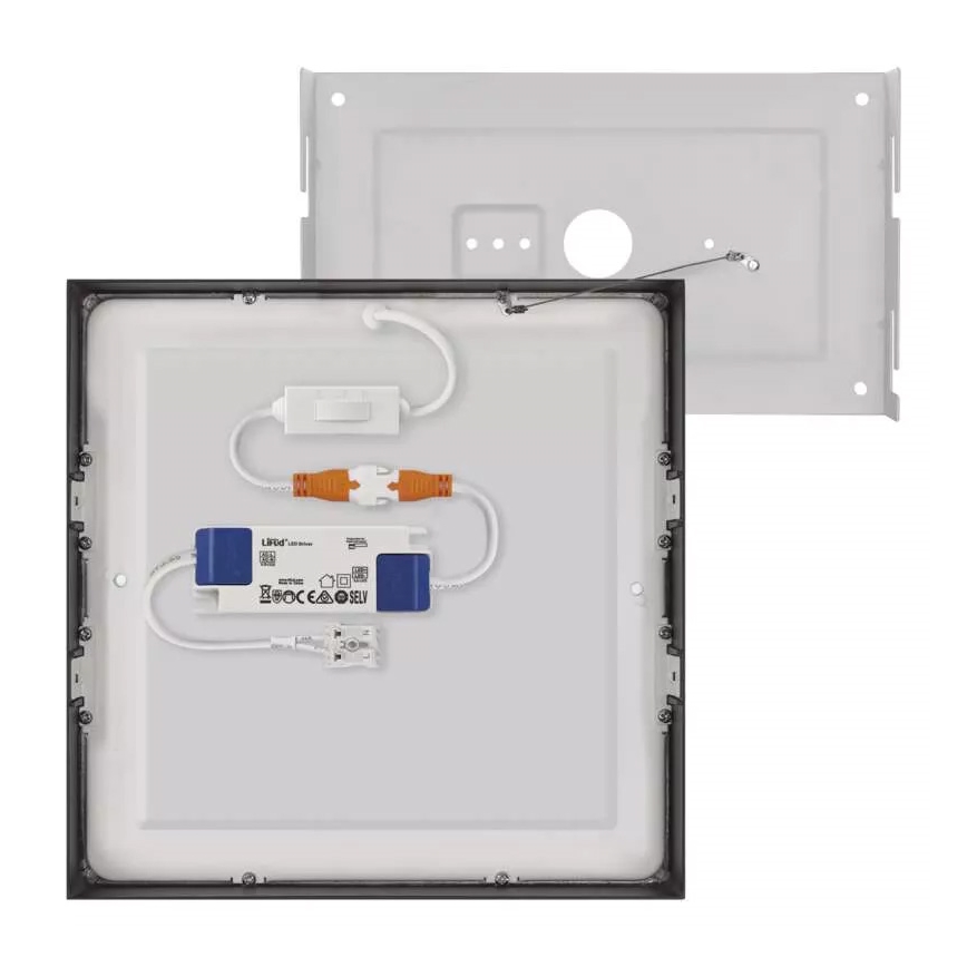 LED Plafon NEXXO LED/21W/230V 3000/3500/4000K 22,5x22,5 cm czarny