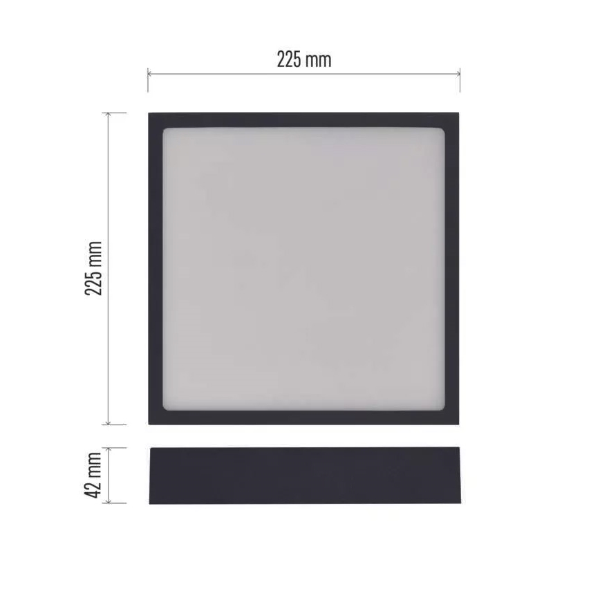 LED Plafon NEXXO LED/21W/230V 3000/3500/4000K 22,5x22,5 cm czarny