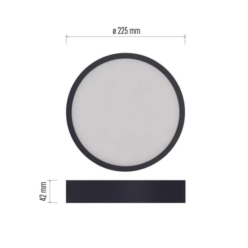 LED Plafon NEXXO LED/21W/230V 3000/3500/4000K d. 22,5 cm czarny