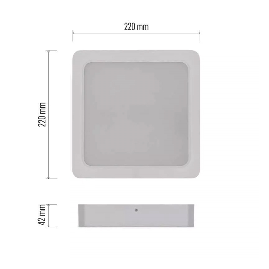 LED Plafon LED/24W/230V 22x22 cm biały