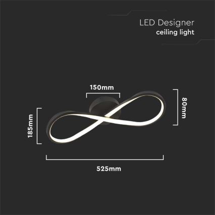LED Plafon LED/24W/230V 3000K czarny
