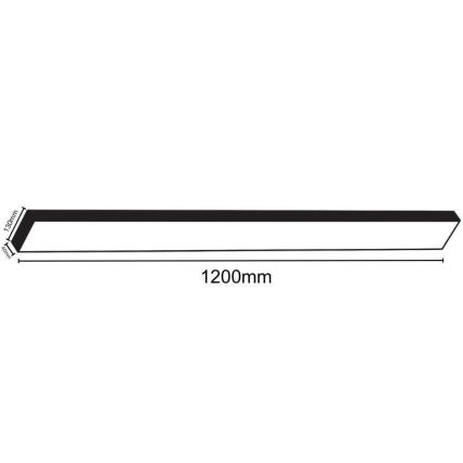 LED Plafon LED/32W/230V 4000K 120x13 cm czarny
