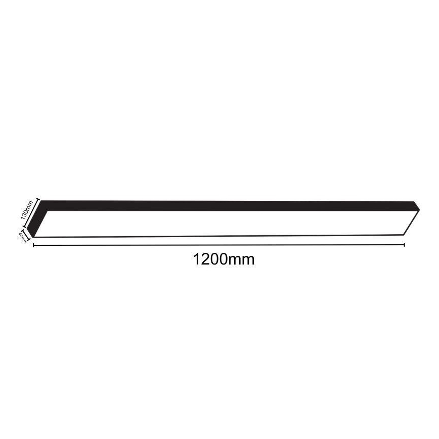 LED Plafon LED/32W/230V 4000K 120x13 cm czarny