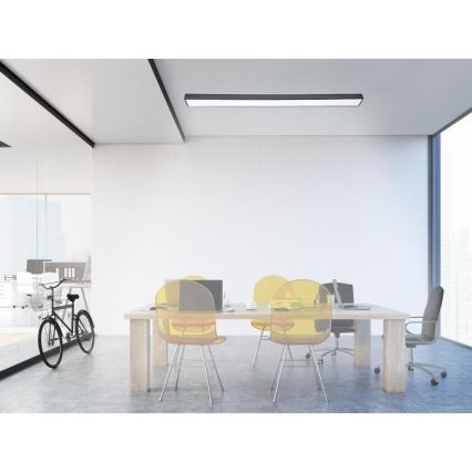 LED Plafon LED/32W/230V 4000K 120x7 cm czarny