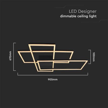 LED Plafon LED/47W/230V 3000K czarny